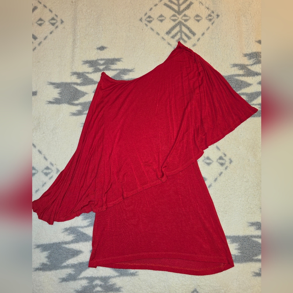 One-Shoulder Red Cocktail Dress | Women’s XS | Draped Bodycon